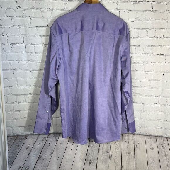 Donald J. Trump Signature Collection Non Iron Regular Fit Purple Dress shirt 17 - Picture 3 of 8